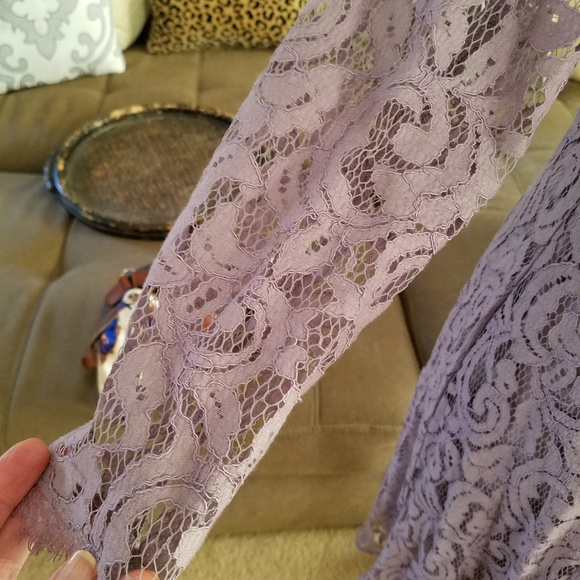 Fitted Lace Dress in Dusty Mauve - Picture 5 of 12